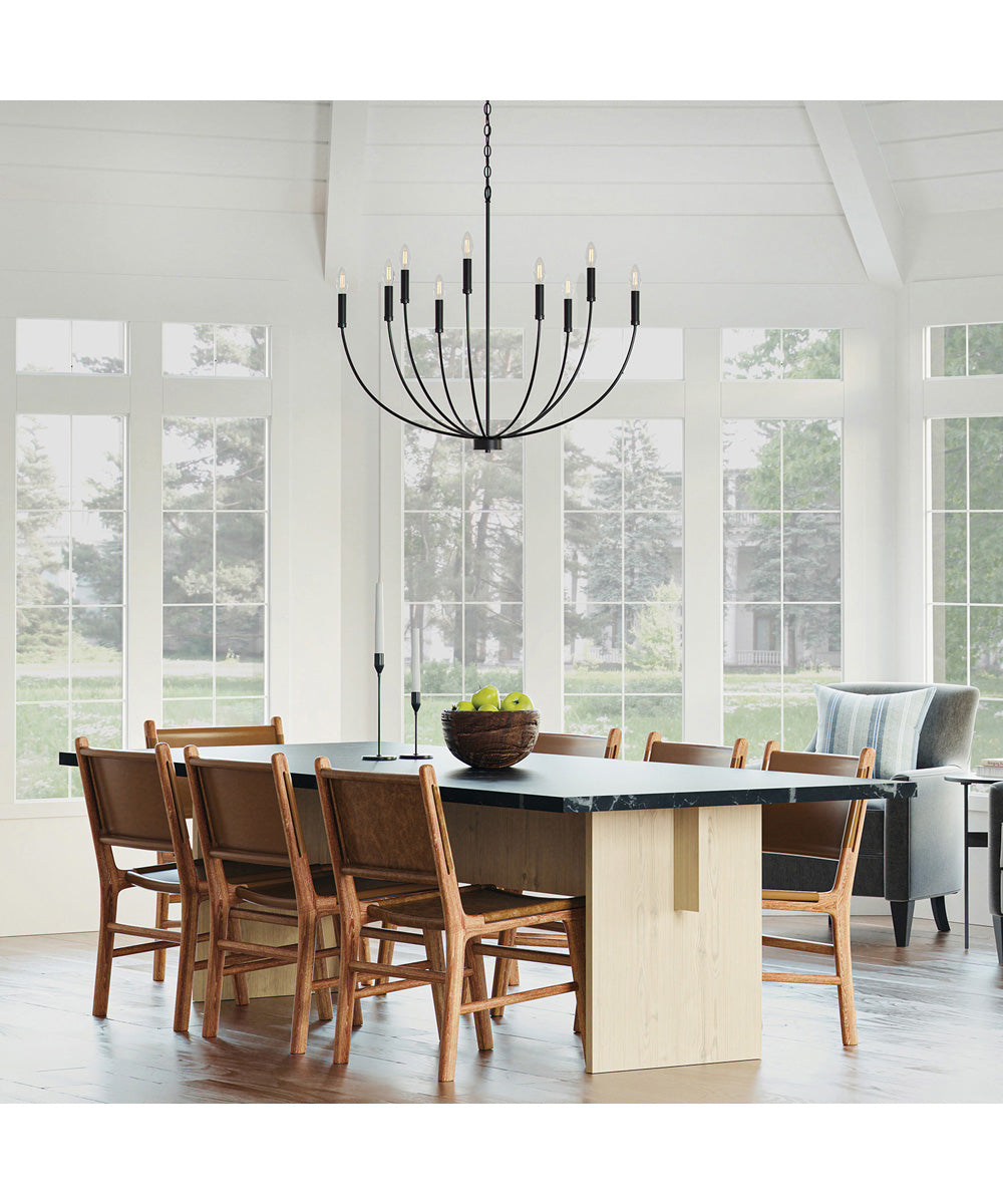 Ansley 9-Light Chandelier Matte Black