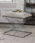 20"H Zelia Silver Accent Stool