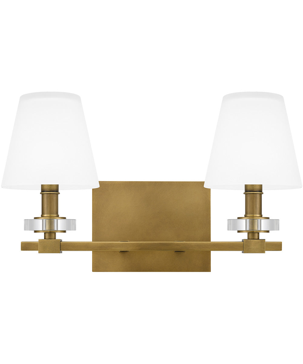 Kelsey Glen Medium 2-light Bath Light Weathered Brass