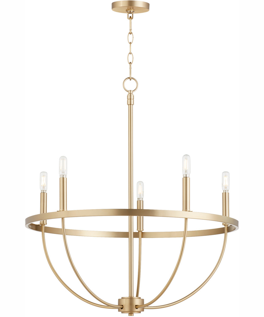 Tribute 5-light Chandelier Aged Brass