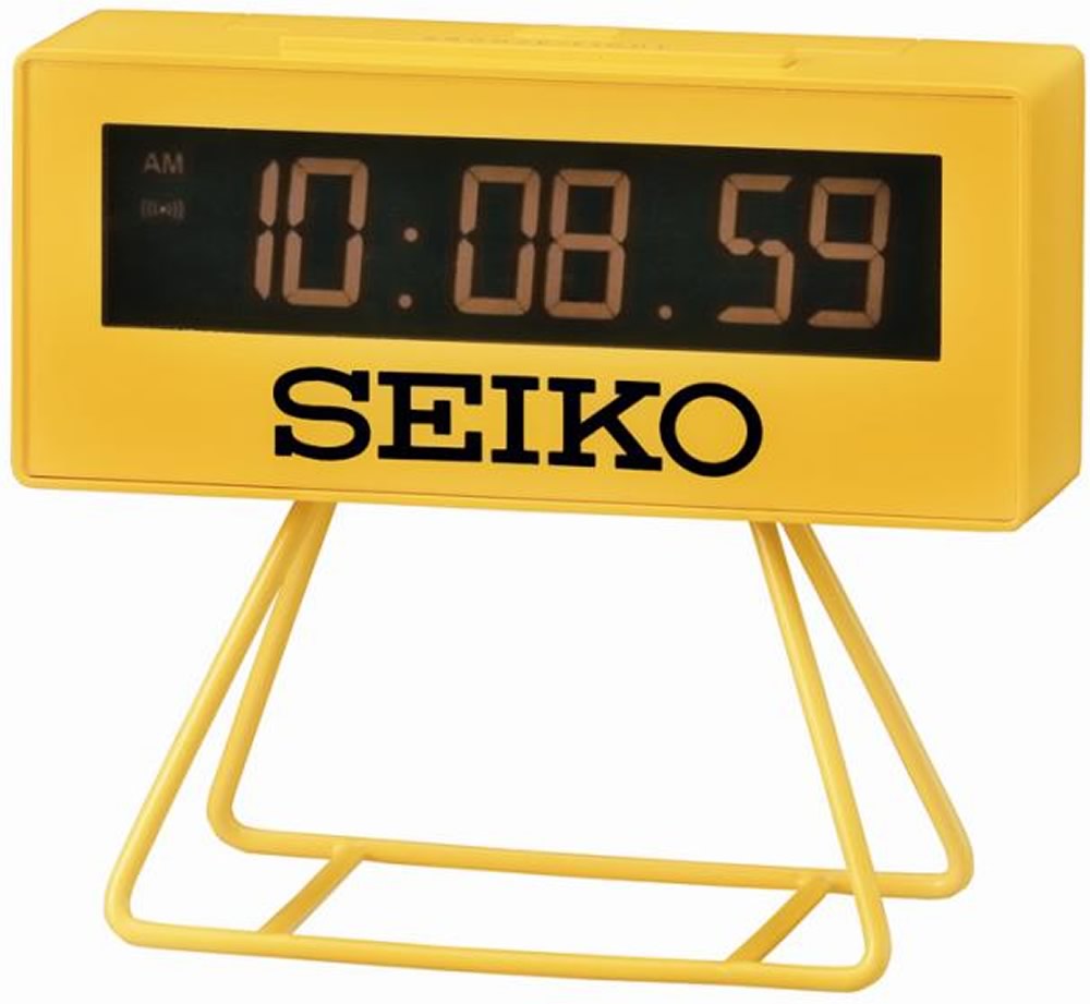 Seiko Clocks Desk Table Alarm Clock Mini Marathon Timer Replica with 1  Second Stopwatch, Beep Alarm with Snooze, Calendar, and Dial Light QHL062YLH