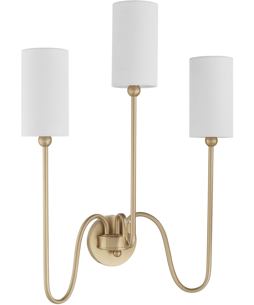 Tamara Day's Charlotte 3-light Wall Mount Light Fixture Aged Brass