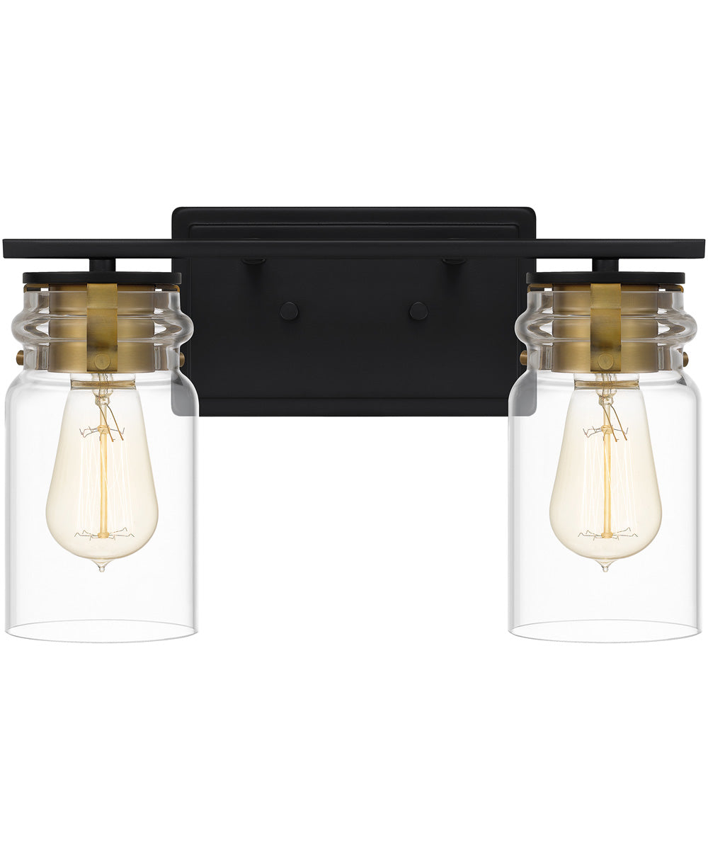 Keesey Medium 2-light Bath Light Matte Black