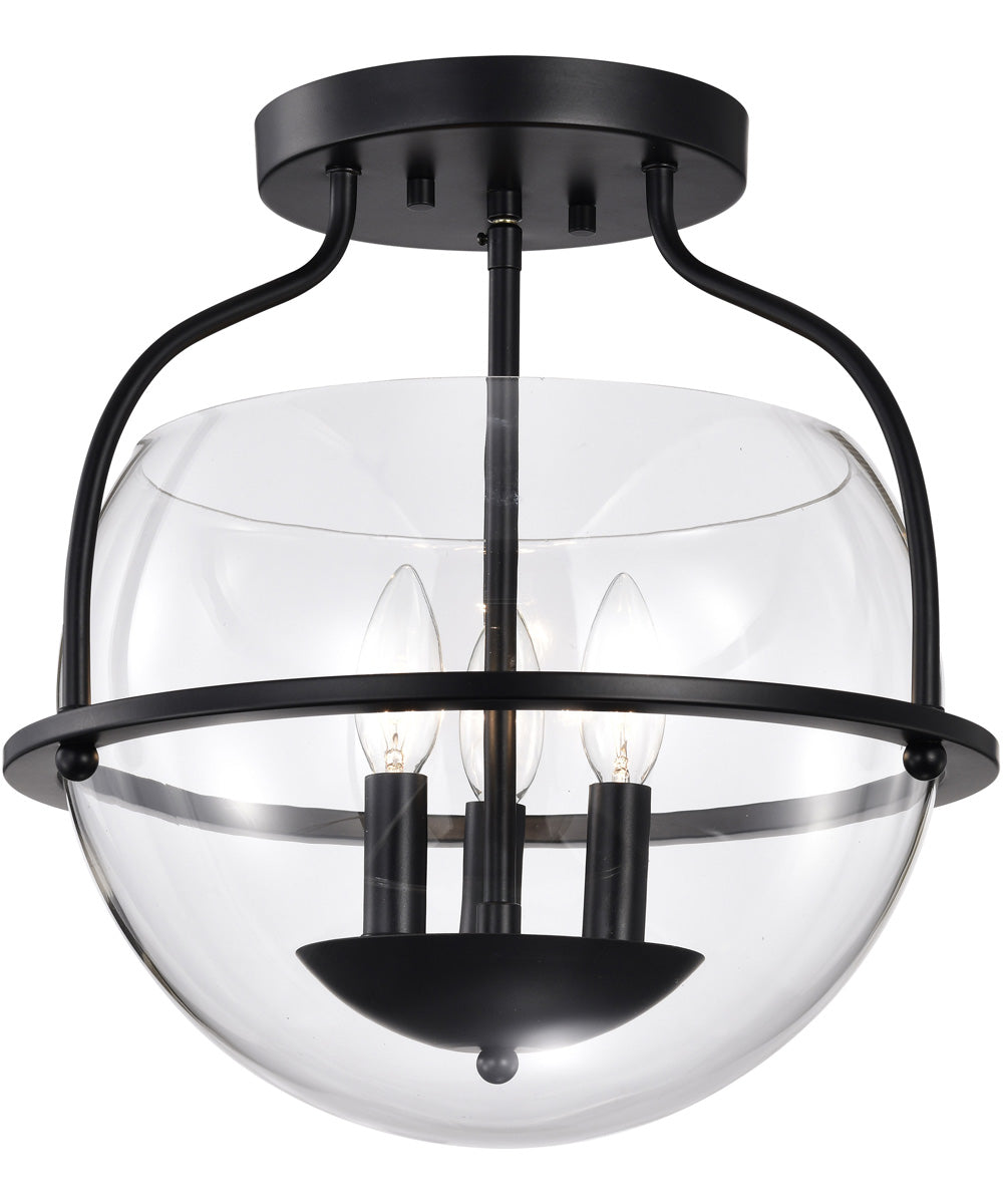 Amado 3-Light Close-to-Ceiling Matte Black