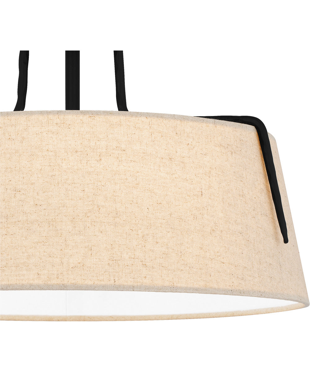 Leona 3-light Semi Flush Mount Matte Black