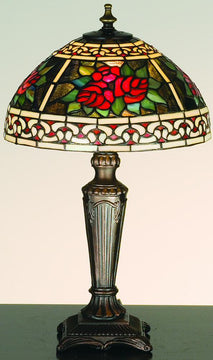 17"H Roses and Scroll Mini-Lamp