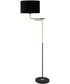 Crisanta 1-Light Floor Lamp Gold/Black/Black Fabric Shade