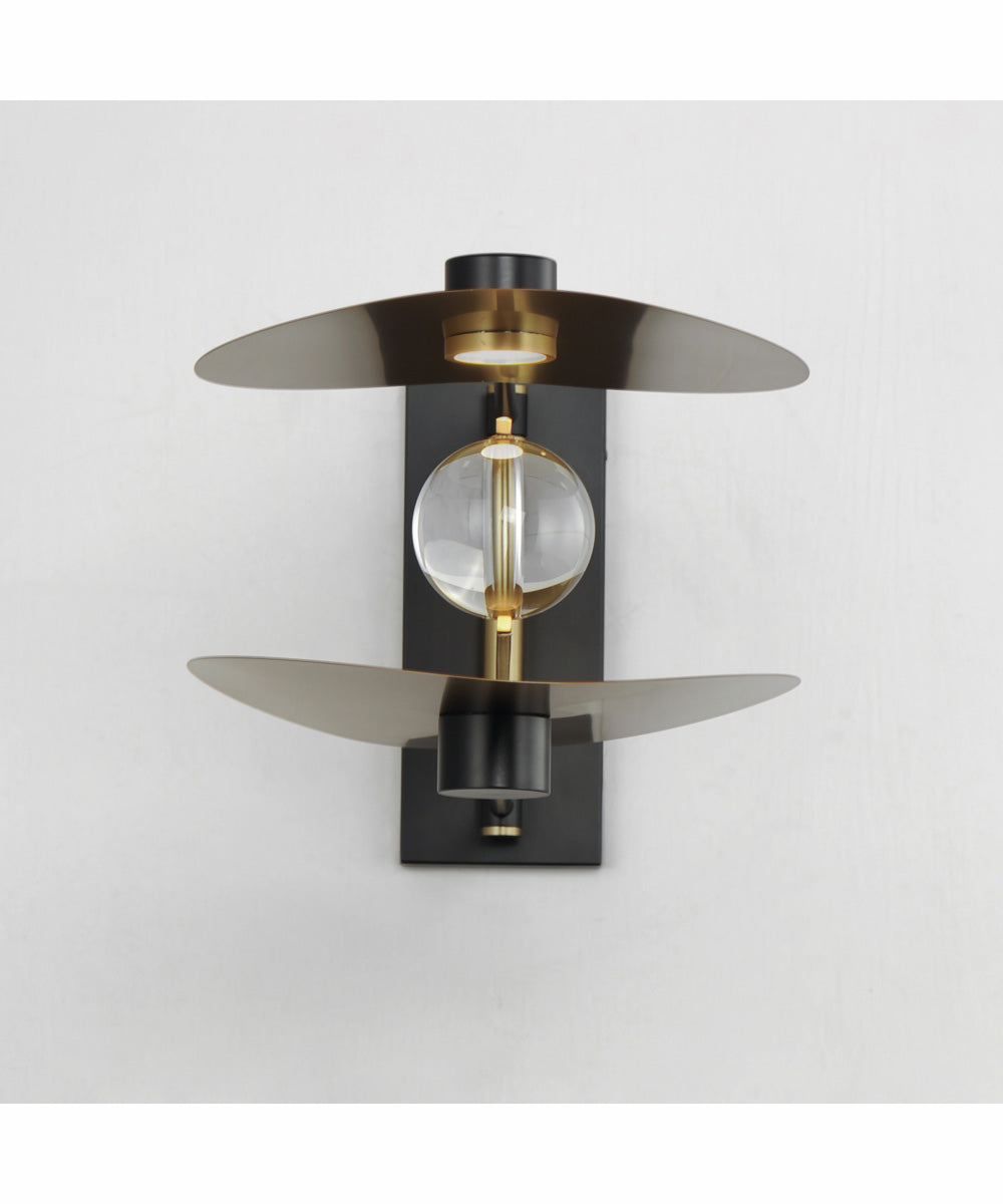 Pearl 2-Light LED Sconce Black / Natural Aged Brass