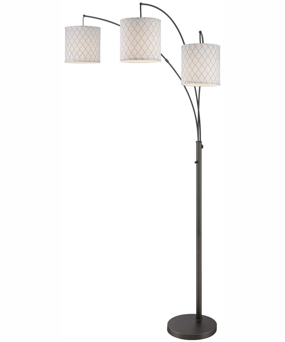 Vasanti 3-Light 3-Light Arch Lamp Dark Brz/Patterned Fabric