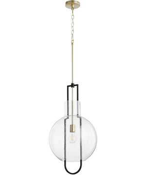 1-light Pendant Noir w/ Aged Brass