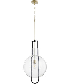 1-light Pendant Noir w/ Aged Brass