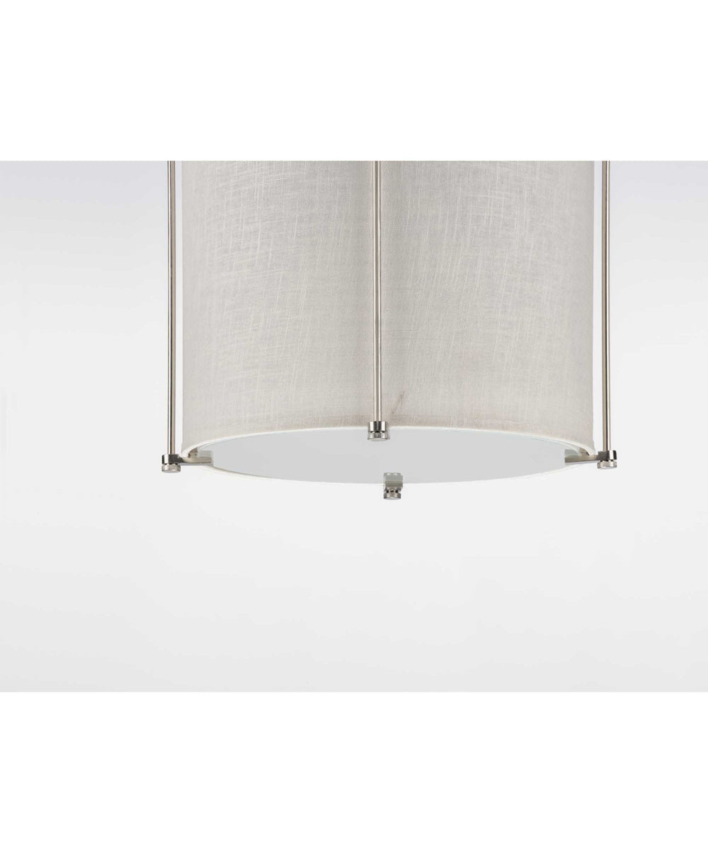 Kempsey 3-Light Summer Linen Shade Farmhouse Pendant Light Brushed Nickel