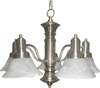 25"w Newburg 5-Light Down Light Chandelier Satin Nickel