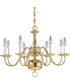 Americana 8-Light White Candle Traditional Chandelier Light Polished Brass