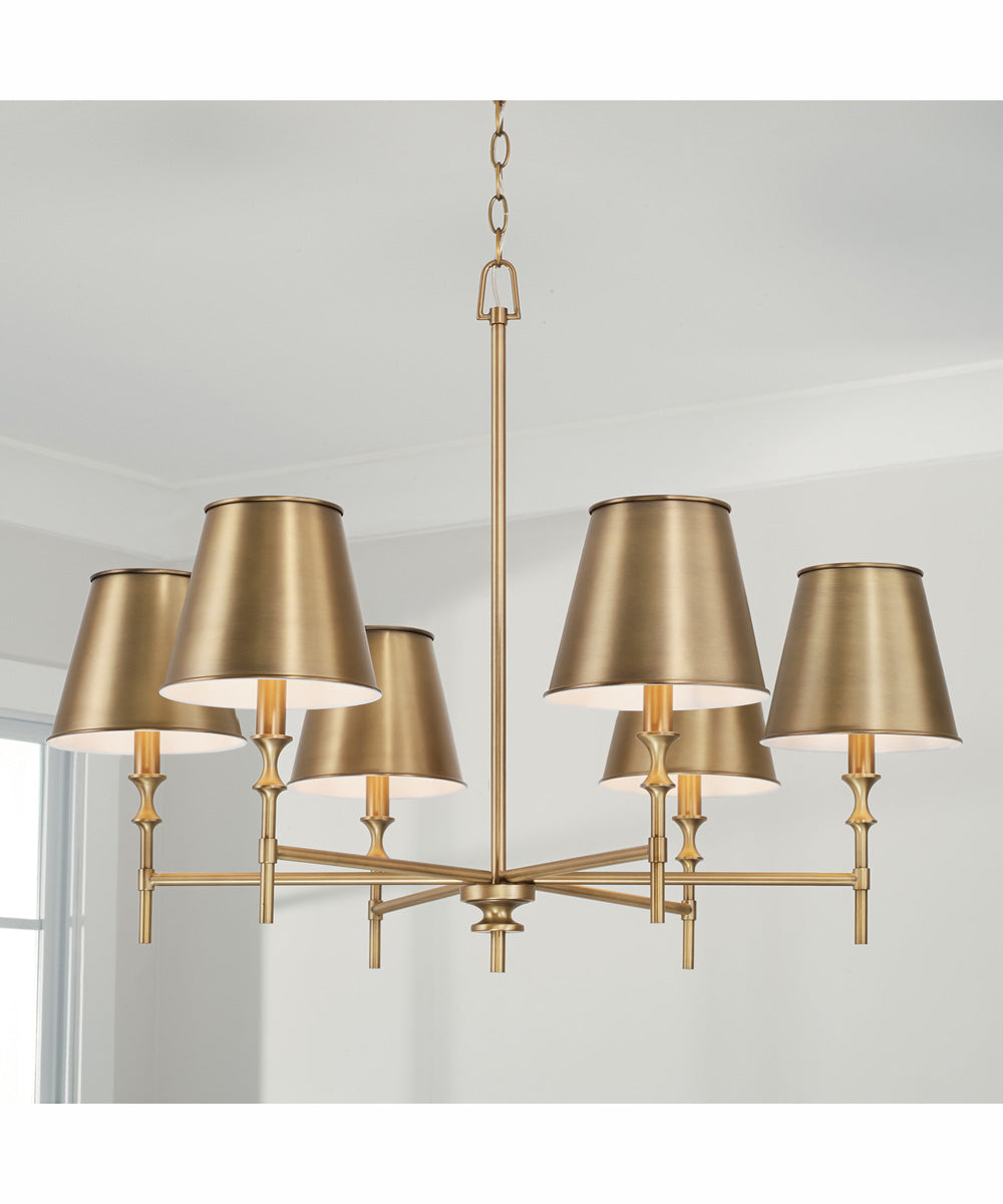 Whitney 6-Light Chandelier Aged Brass