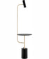 Tatum 1-Light Floor Lamp With Table Antique Brass/Black/Black Marble