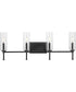 Elara 4-Light New Traditional Clear Glass Bath Vanity Light Matte Black