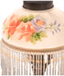 13"H Rose Bouquet Fringed Mini Lamp