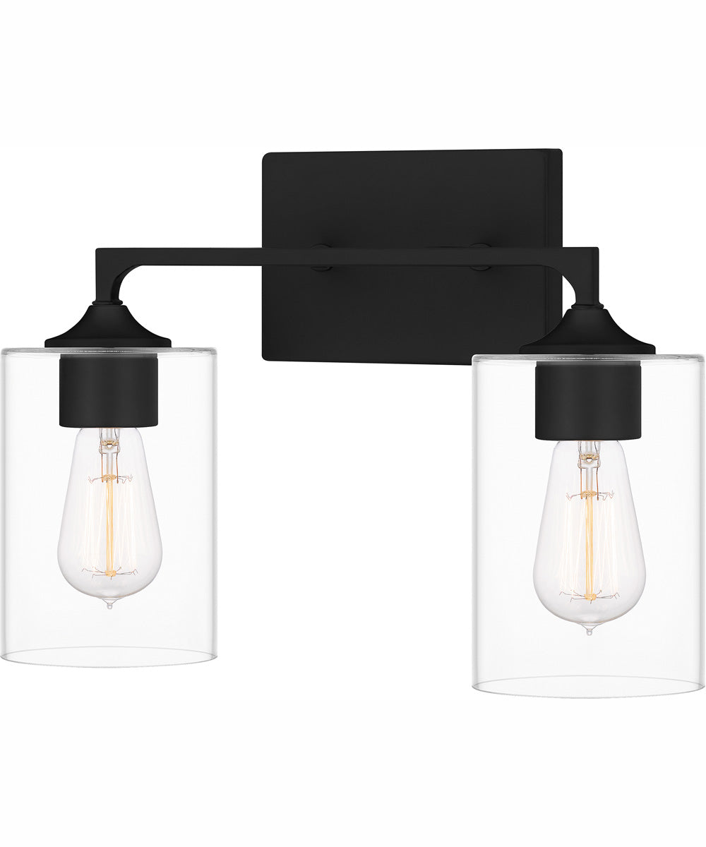 Prescott Medium 2-light Bath Light Matte Black