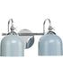 Dalton 2-Light Farmhouse Metal Shade Bath Vanity Light Polished Chrome