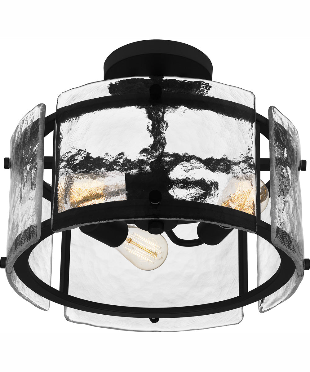 Fortress Medium 3-light Semi Flush Mount Earth Black