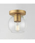 Knox 1-Light Flush Mount Natural Aged Brass