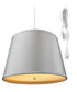 16"W 2 Light Swag Plug-In Pendant   Bavarian Gray with Diffuser White Cord