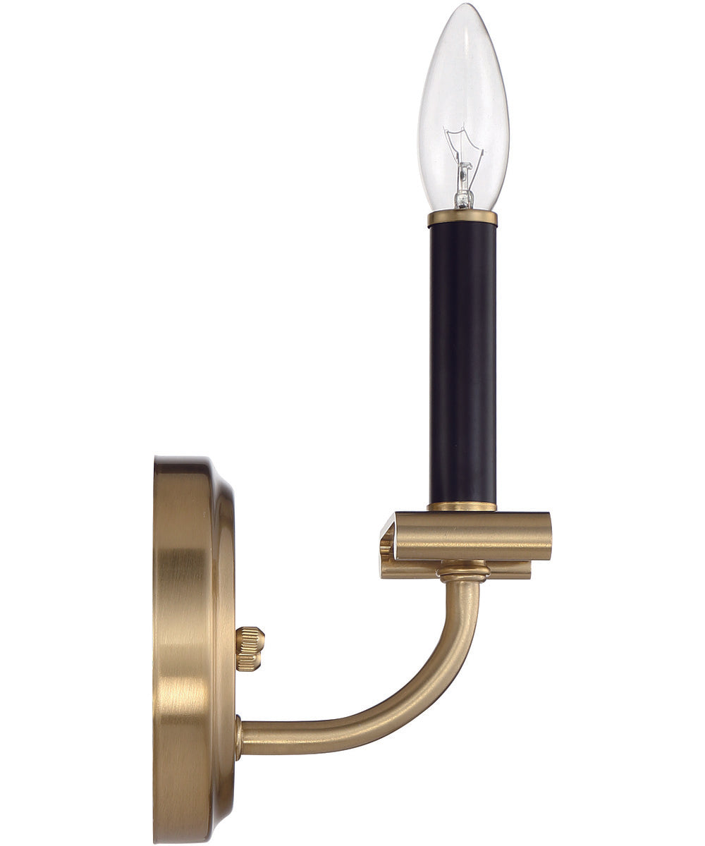 Stanza 1-Light Wall Sconce Flat Black/Satin Brass
