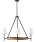 Jonah 4-Light Chandelier Light Wood and Matte Black