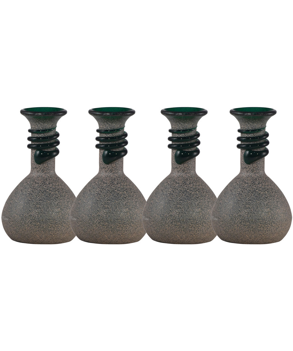 5 Inch H Lezzia 4-Piece Hand Blown Art Glass Mini Vase Set