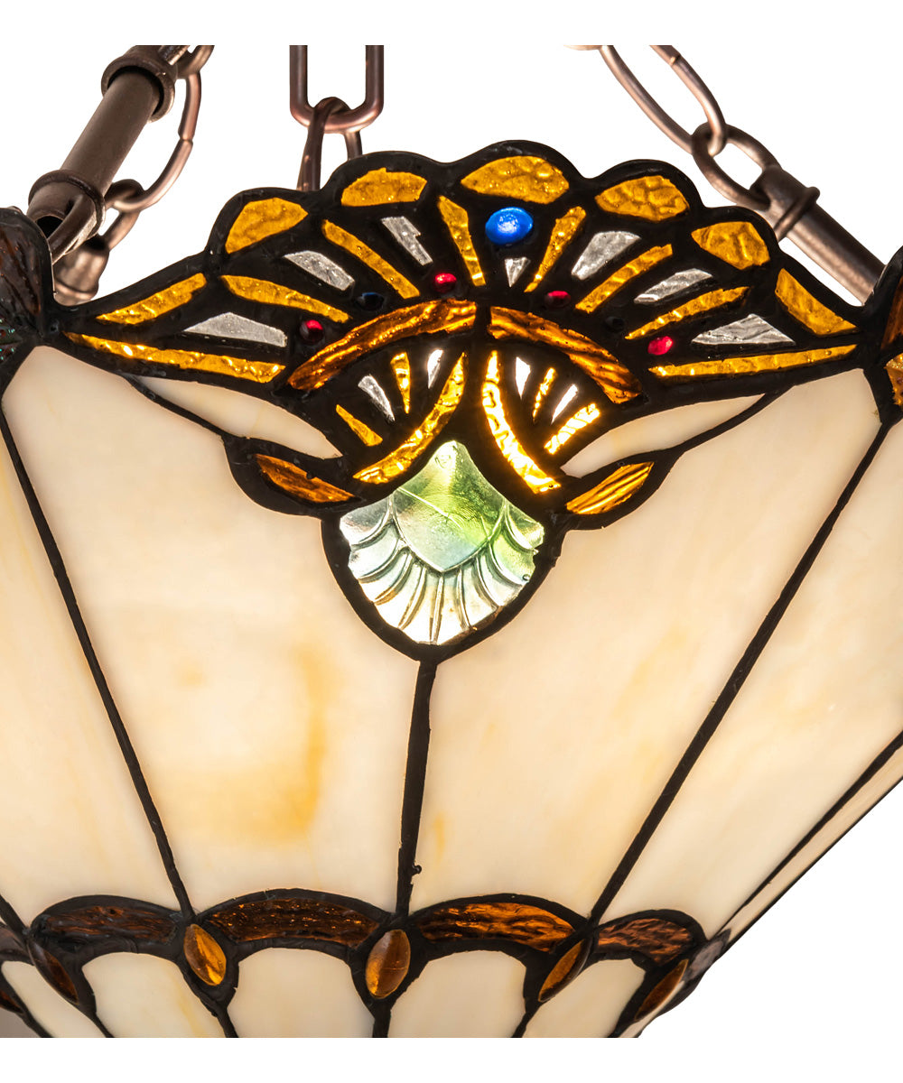 16" Wide Shell with Jewels Semi-Flushmount