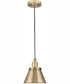 Hinton 1-Light Modern Farmhouse Pendant Vintage Brass