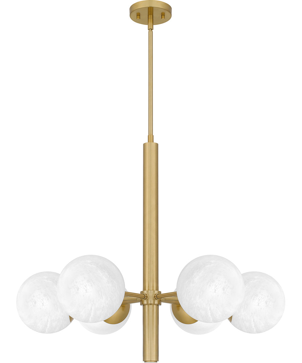 Solei 6-light Chandelier Aged Brass