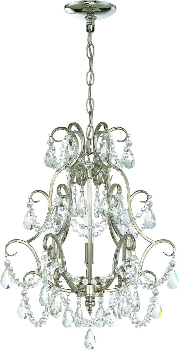 16"W 3-Light Mini Chandelier Polished Nickel