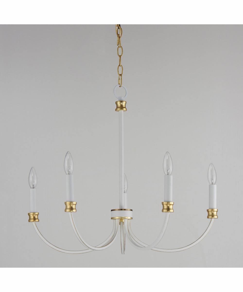 Charlton 5-Light Chandelier Weathered White/Gold Leaf