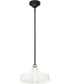 Cedar Springs  1-Light Textured Black Metal Shade Farmhouse Outdoor Hanging Light White