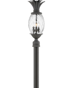 Plantation 3-Light Medium Outdoor Post Top or Pier Mount Lantern in Museum Black