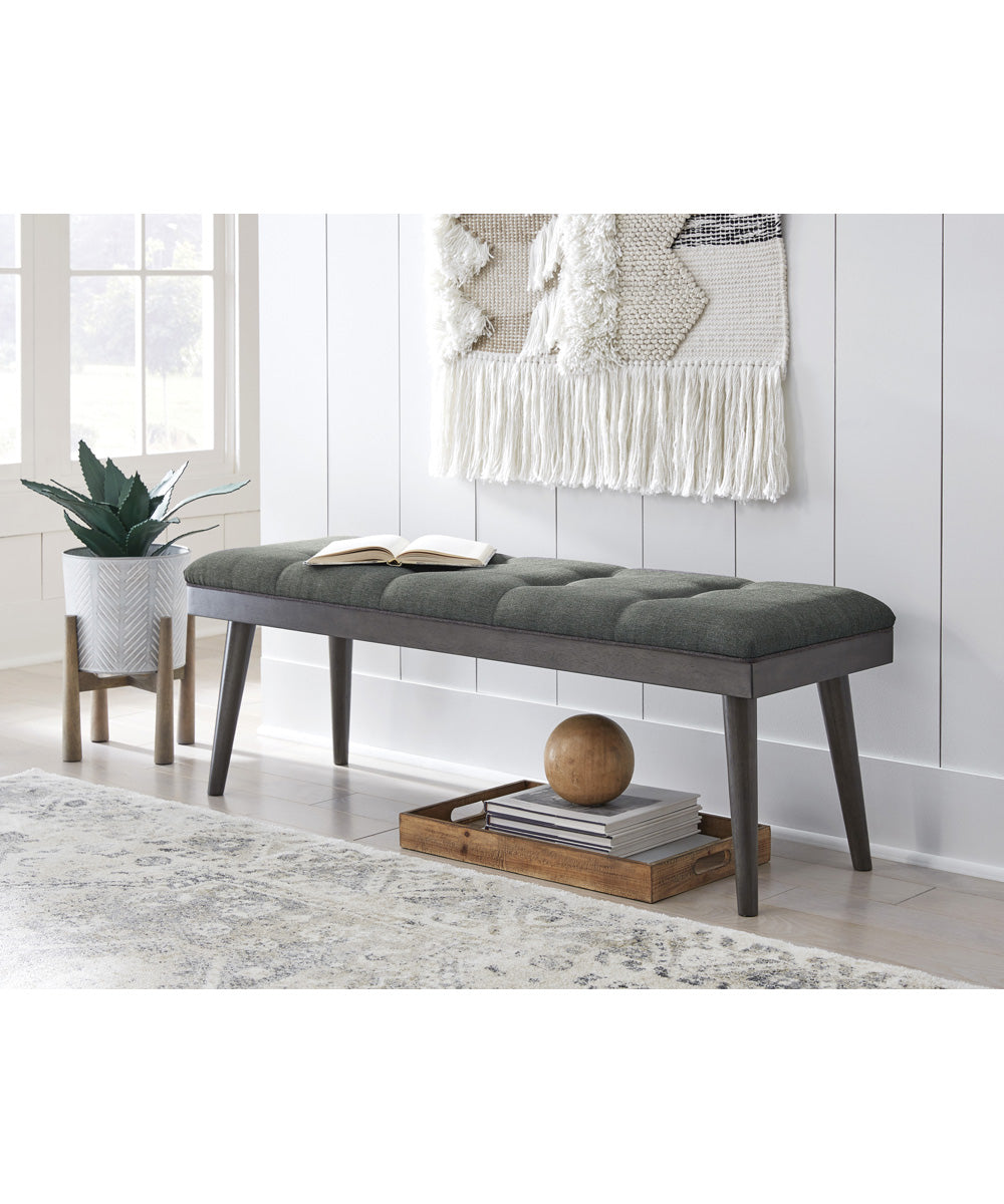 19"H Ashlock Accent Bench Charcoal/Brown