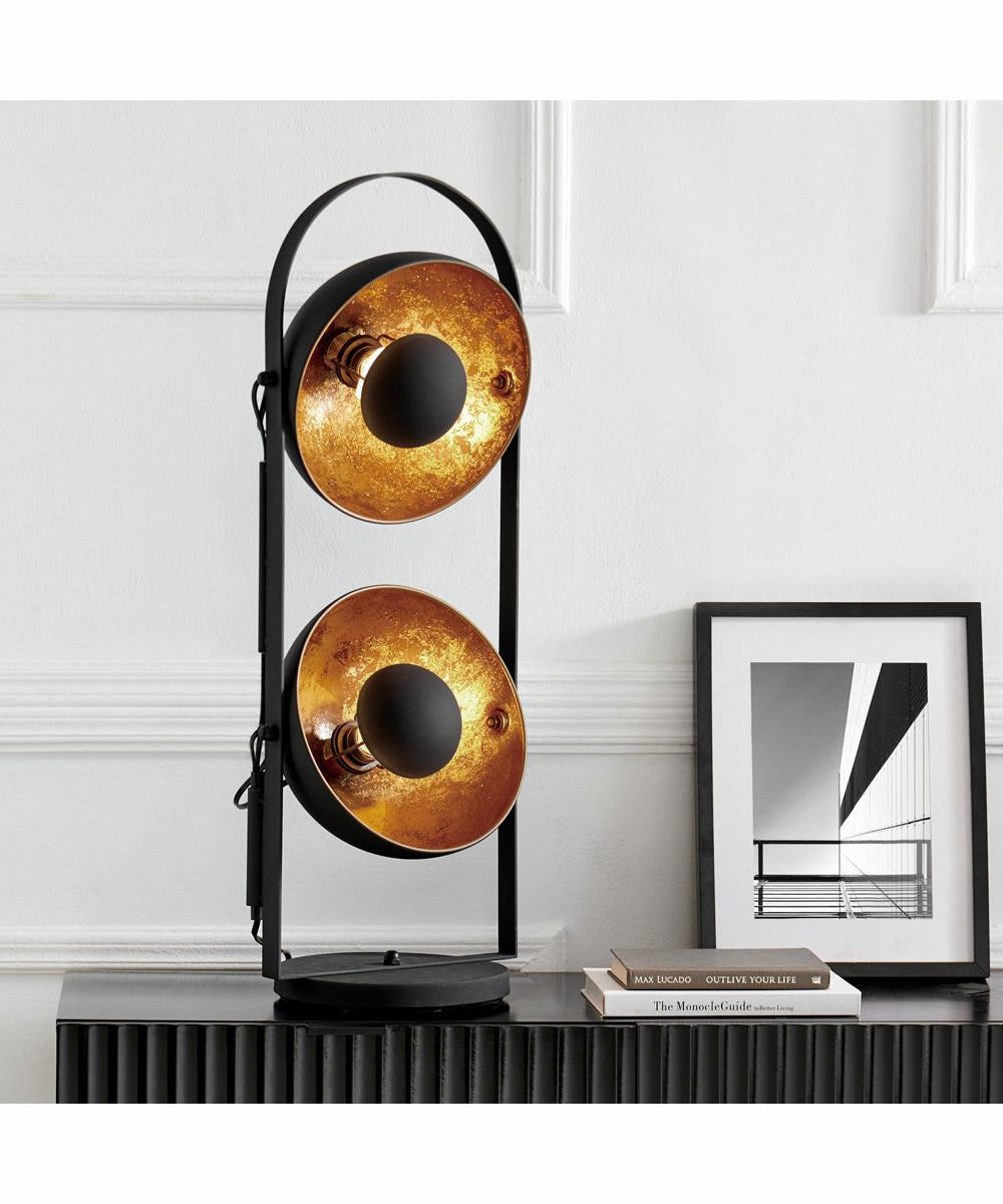 Gothard 2-Light Metal 2-Light Table Lamp Black/Aged Gold