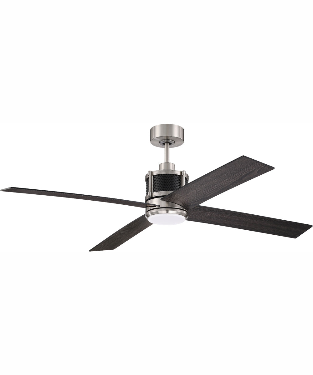 56" Gregory 1-Light Ceiling Fan Brushed Polished Nickel / Flat Black