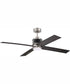 56" Gregory 1-Light Ceiling Fan Brushed Polished Nickel / Flat Black
