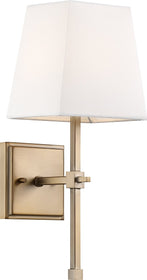6"W Highline 1-Light Vanity & Wall Burnished Brass / White
