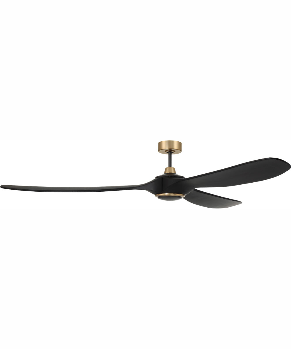 72" Envy 1-Light Indoor/Outdoor Ceiling Fan Flat Black/Satin Brass