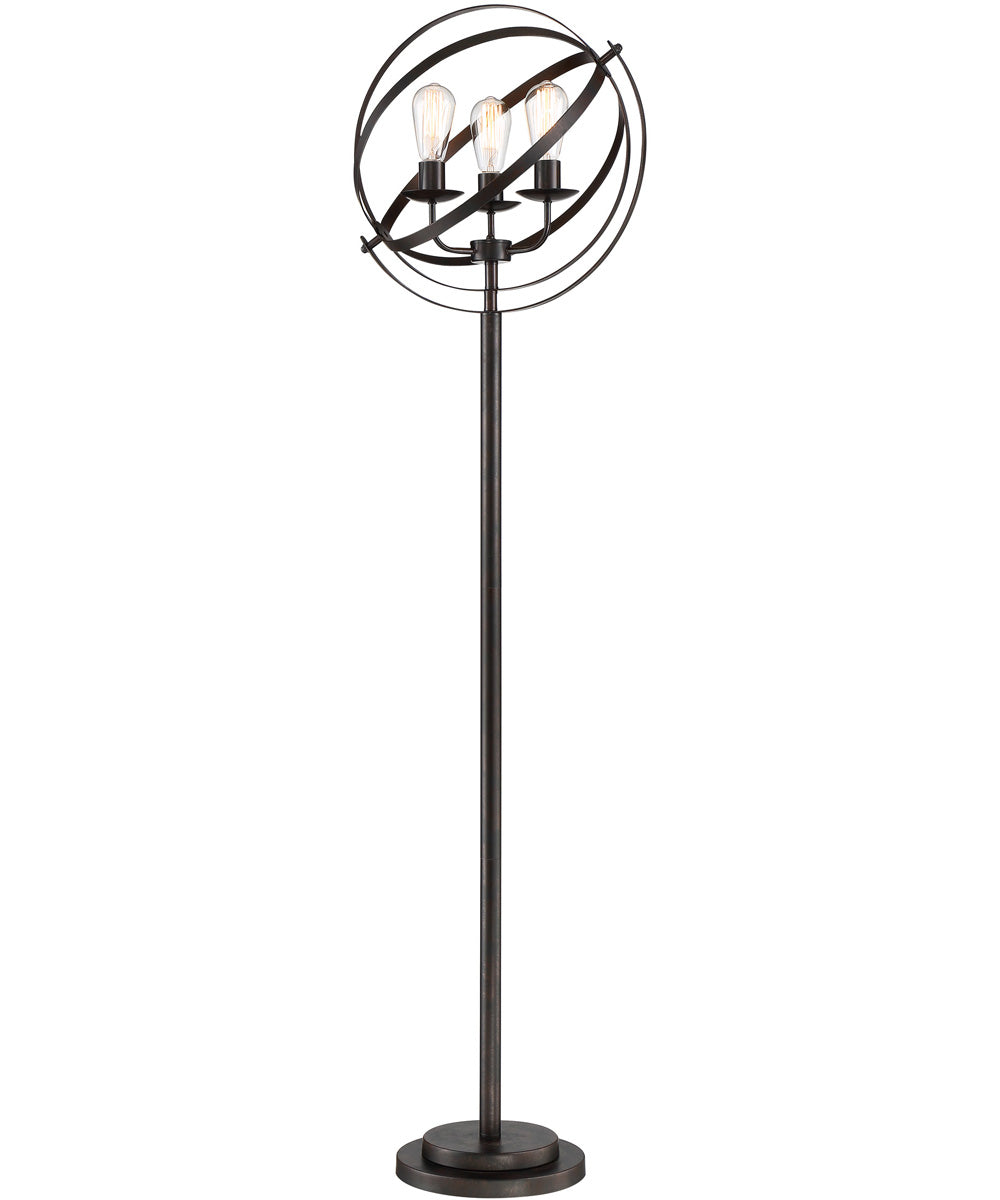 Orbiton 3-Light Floor Lamp Black/Metal Shade
