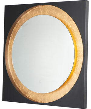 Floating LED Mirror Square 31.5 inch Gold Leaf / Black