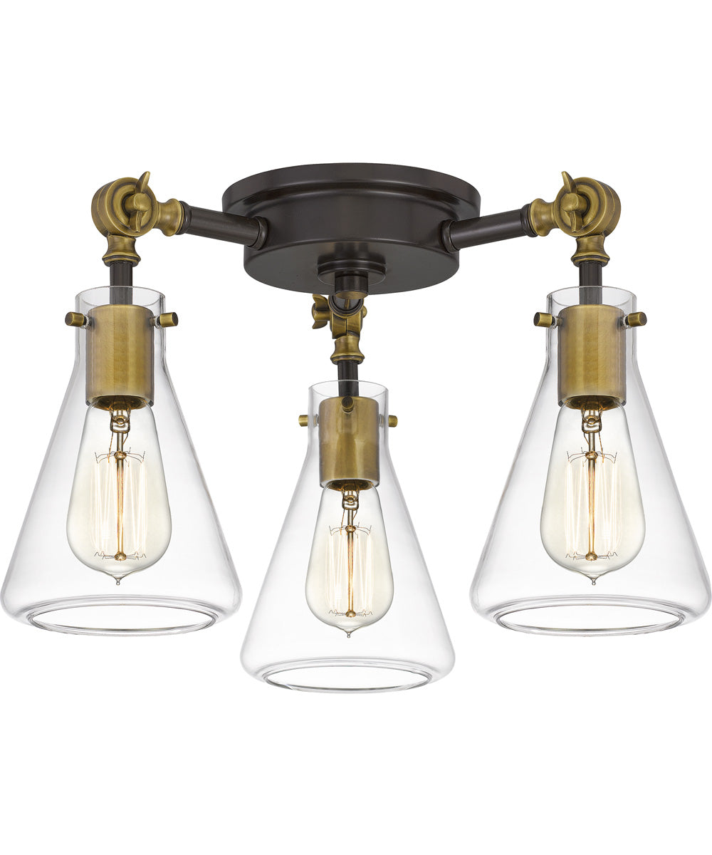McCall 3-light Semi Flush Mount Western Bronze