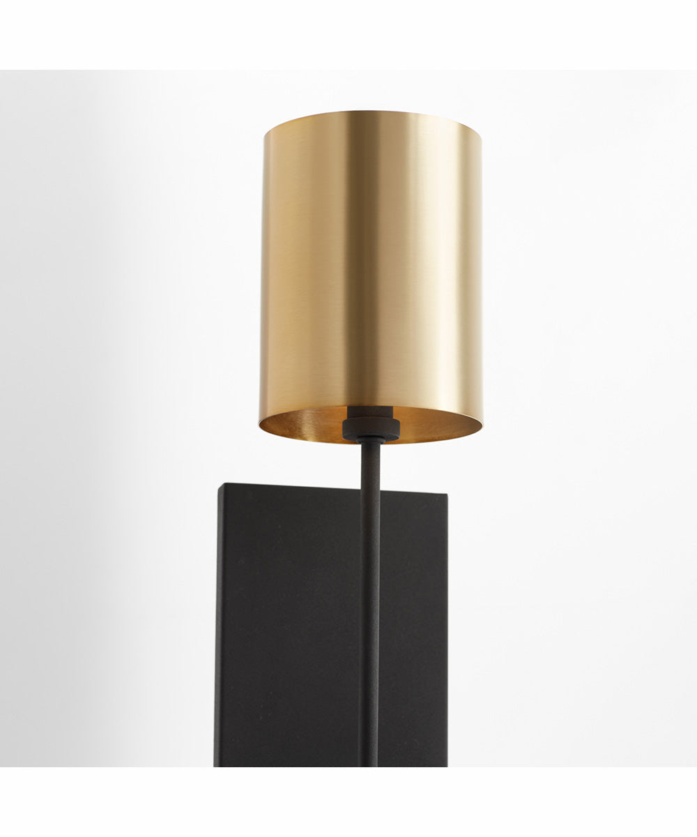 Harmony 1-light Wall Mount Light Fixture Textured Black w/ Aged Brass