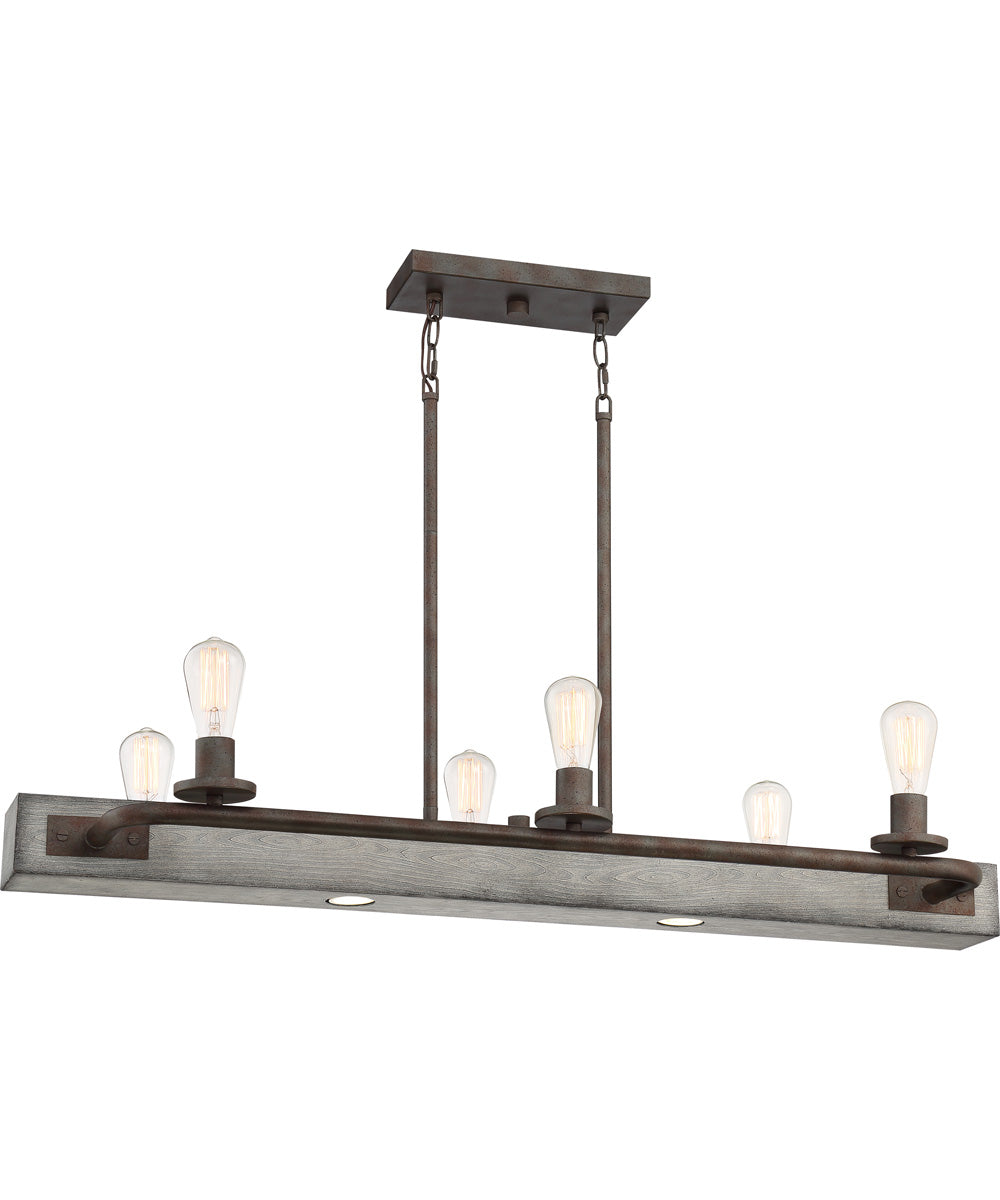 Melville 6-light Island Light Iron Gate