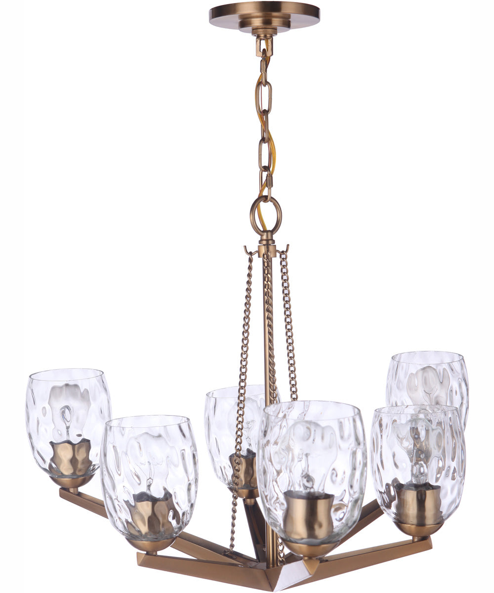 Guiding Star 6-Light Chandelier Satin Brass