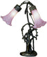 17"H Trellis Pink Lily  2-Light Table Lamp